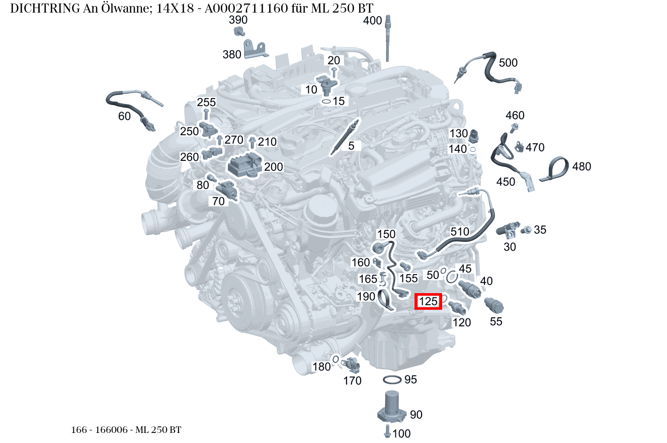 Dichtring An Ölwanne; 14X18 ML 250 BT 166