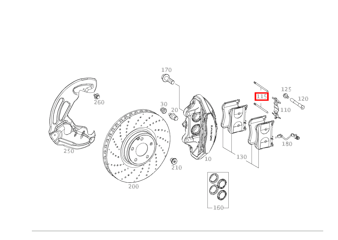 TEILESATZ FUEHRUNGSBOLZEN Links und rechts Mercedes-Maybach S 650 222
