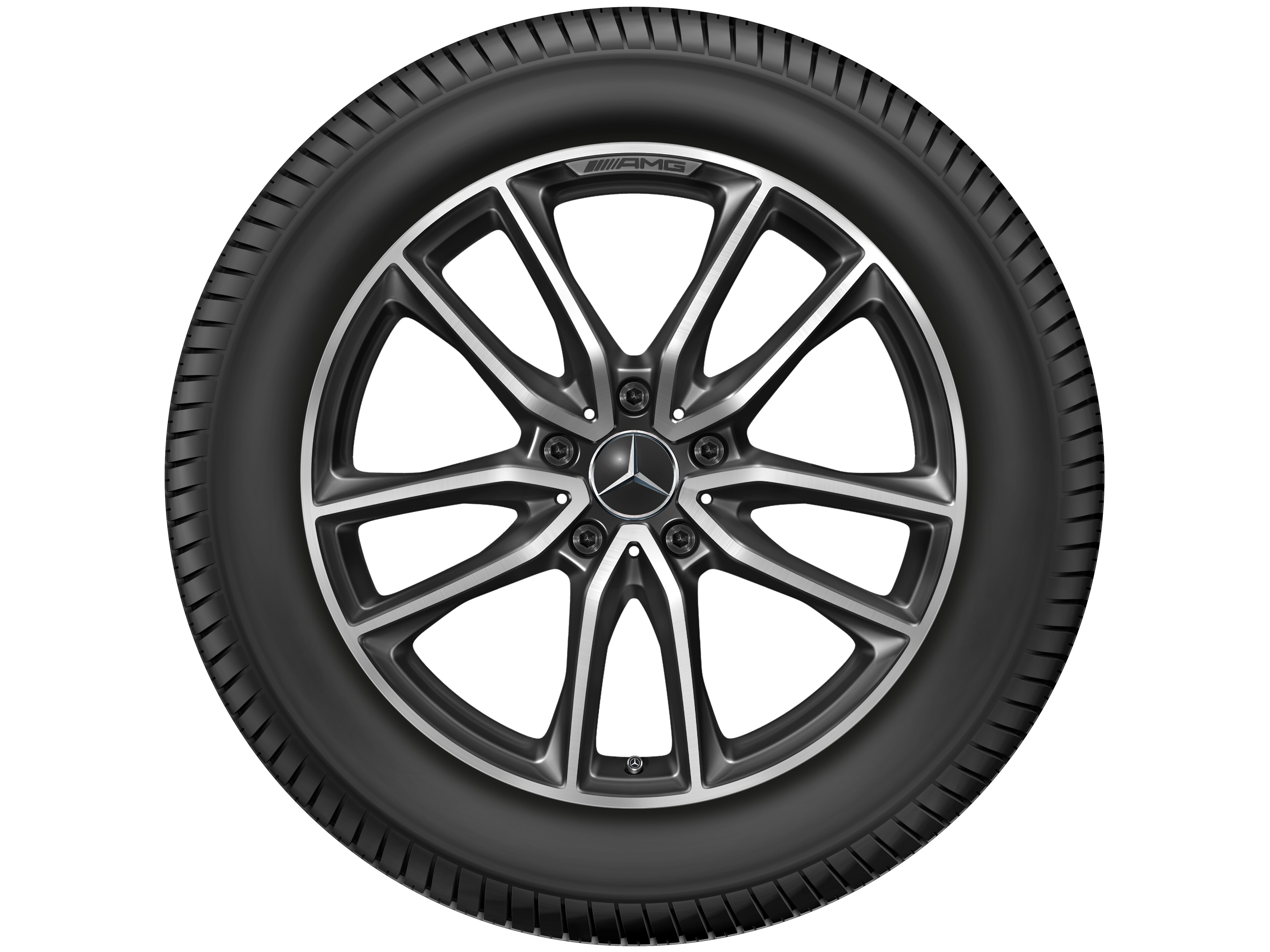 AMG Vielspeichen-Rad, 50,8 cm (20 Zoll), glanzgedreht 8,5 J x 20 ET 32, schwarz