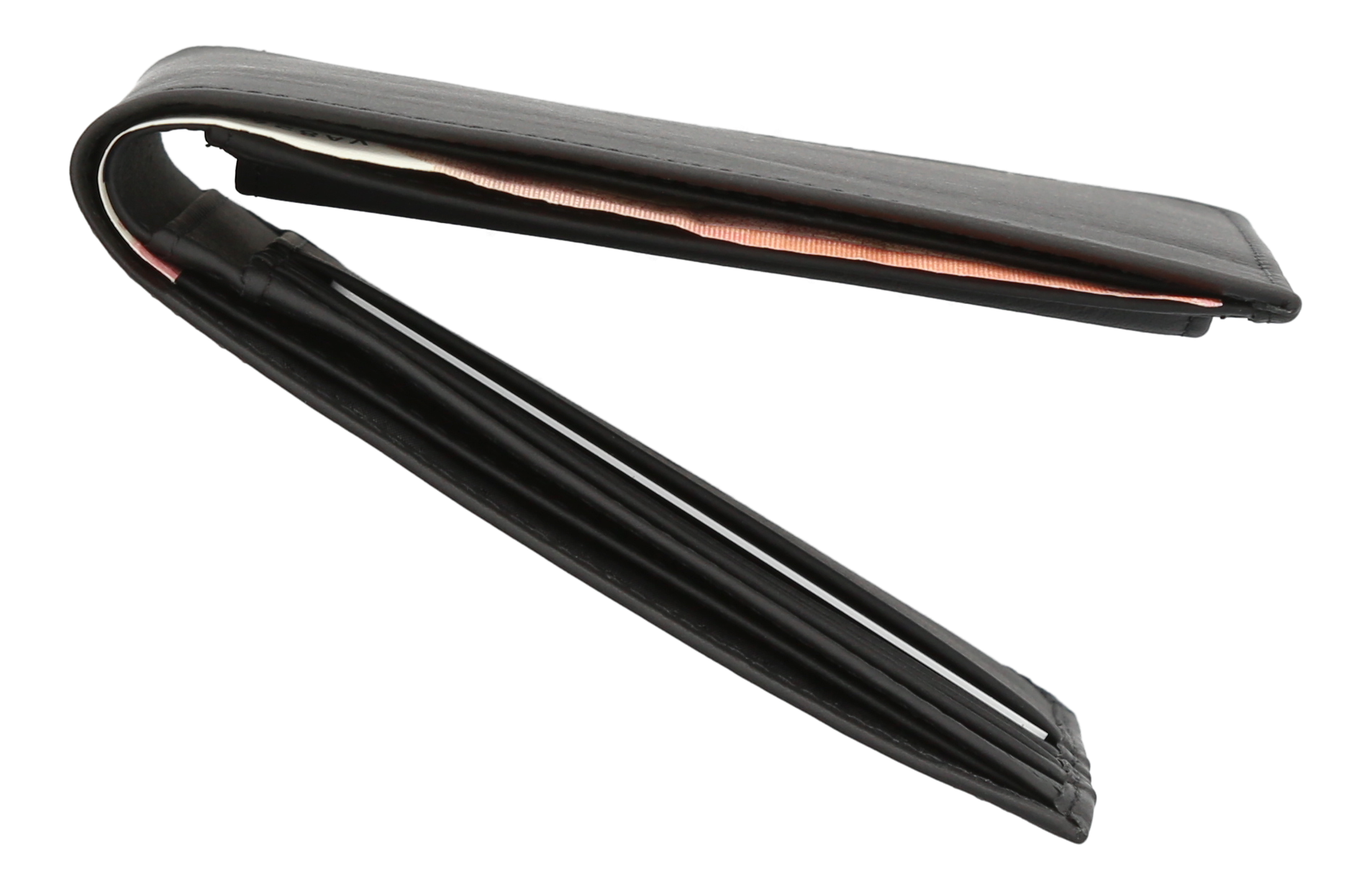 Geldbörse schwarz, Rindleder