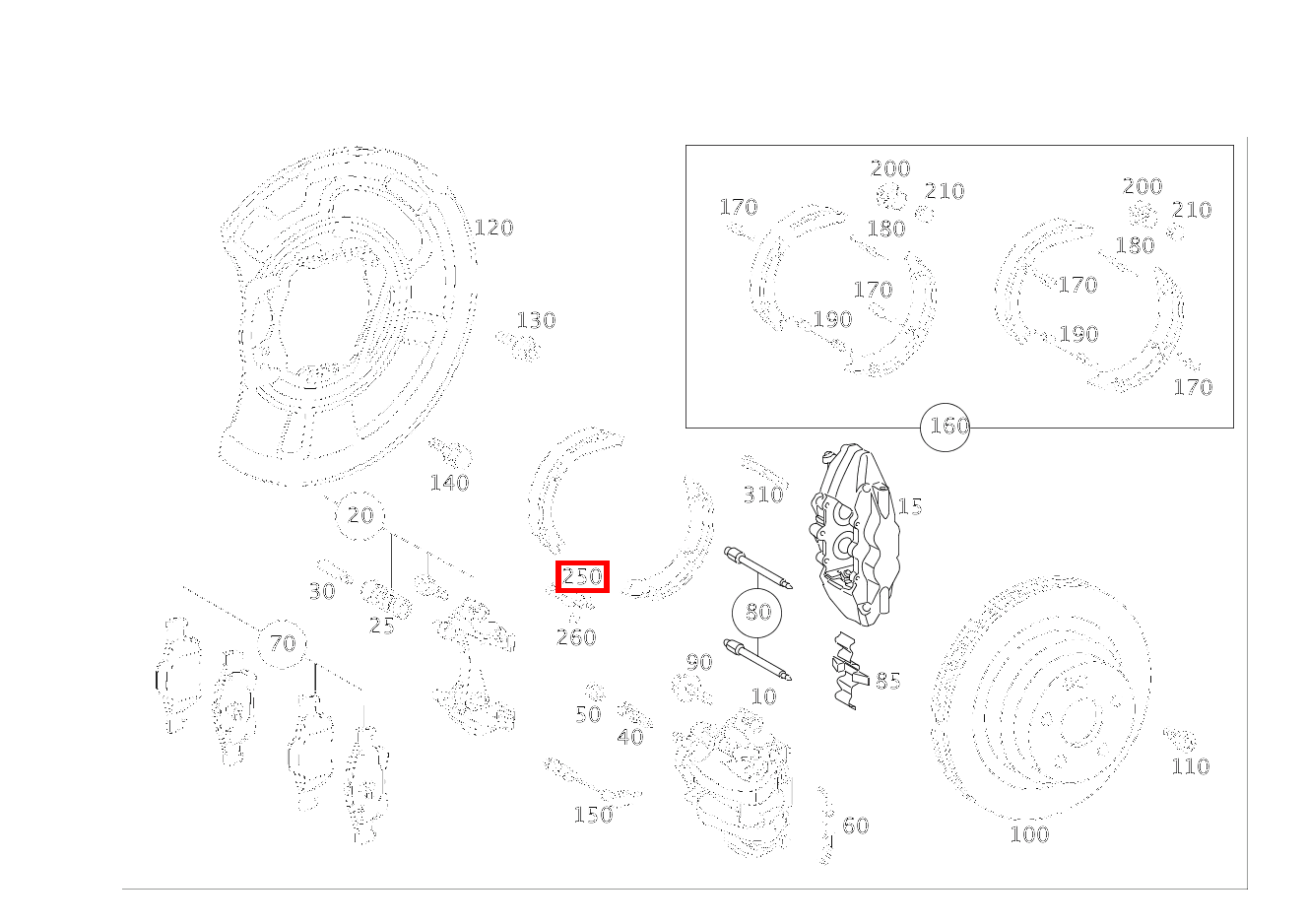 SPREIZSCHLOSS BREMSE Spreizschloss CLS 55 AMG 219 SPREIZSCHLOSS BREMSE Spreizschloss CLS 55 AMG 219