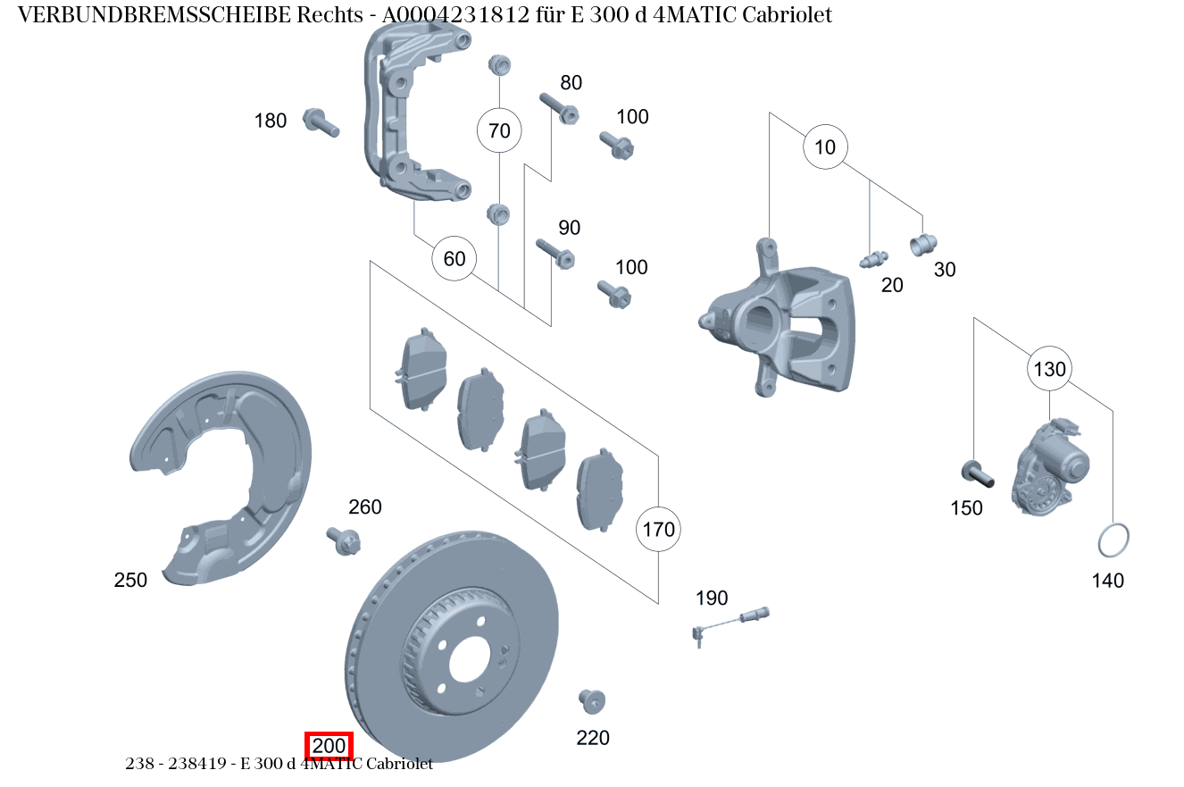 Verbundbremsscheibe Rechts E 300 d 4MATIC Cabriolet 238 Verbundbremsscheibe Rechts E 300 d 4MATIC Cabriolet 238