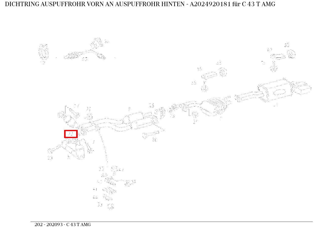Dichtring AUSPUFFROHR VORN AN AUSPUFFROHR HINTEN C 43 T AMG 202