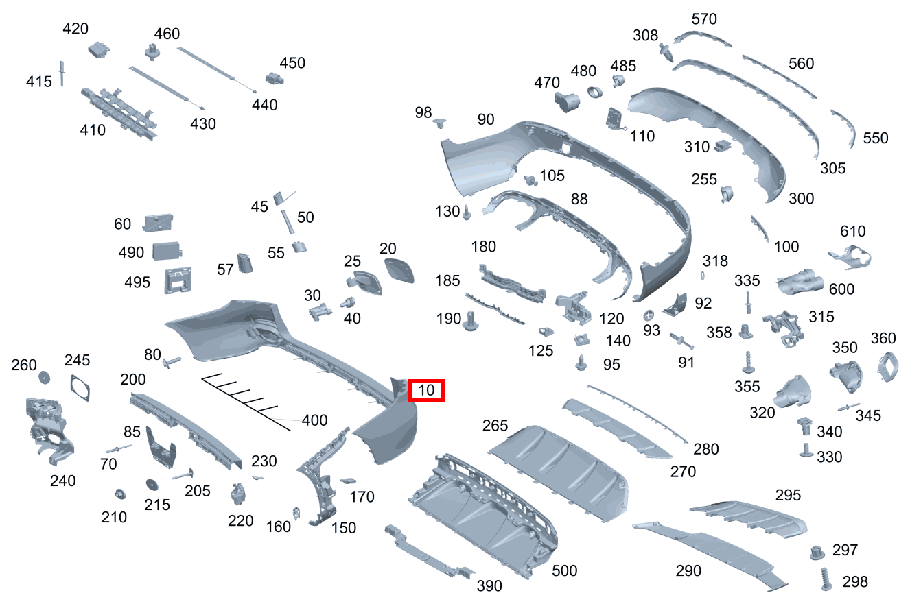 STOSSFAENGER, HINTEN Stoßfänger hinten GLC 300 4MATIC BCA 253