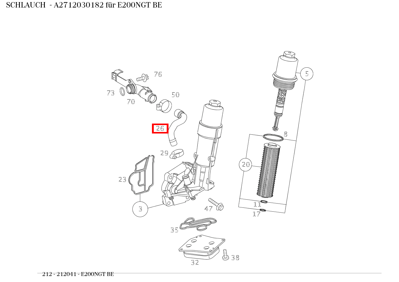 Schlauch E200NGT BE 212 Schlauch E200NGT BE 212