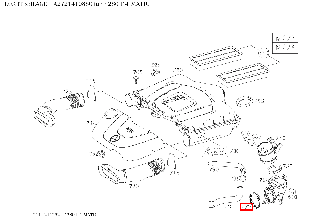 Dichtbeilage E 280 T 4-MATIC 211