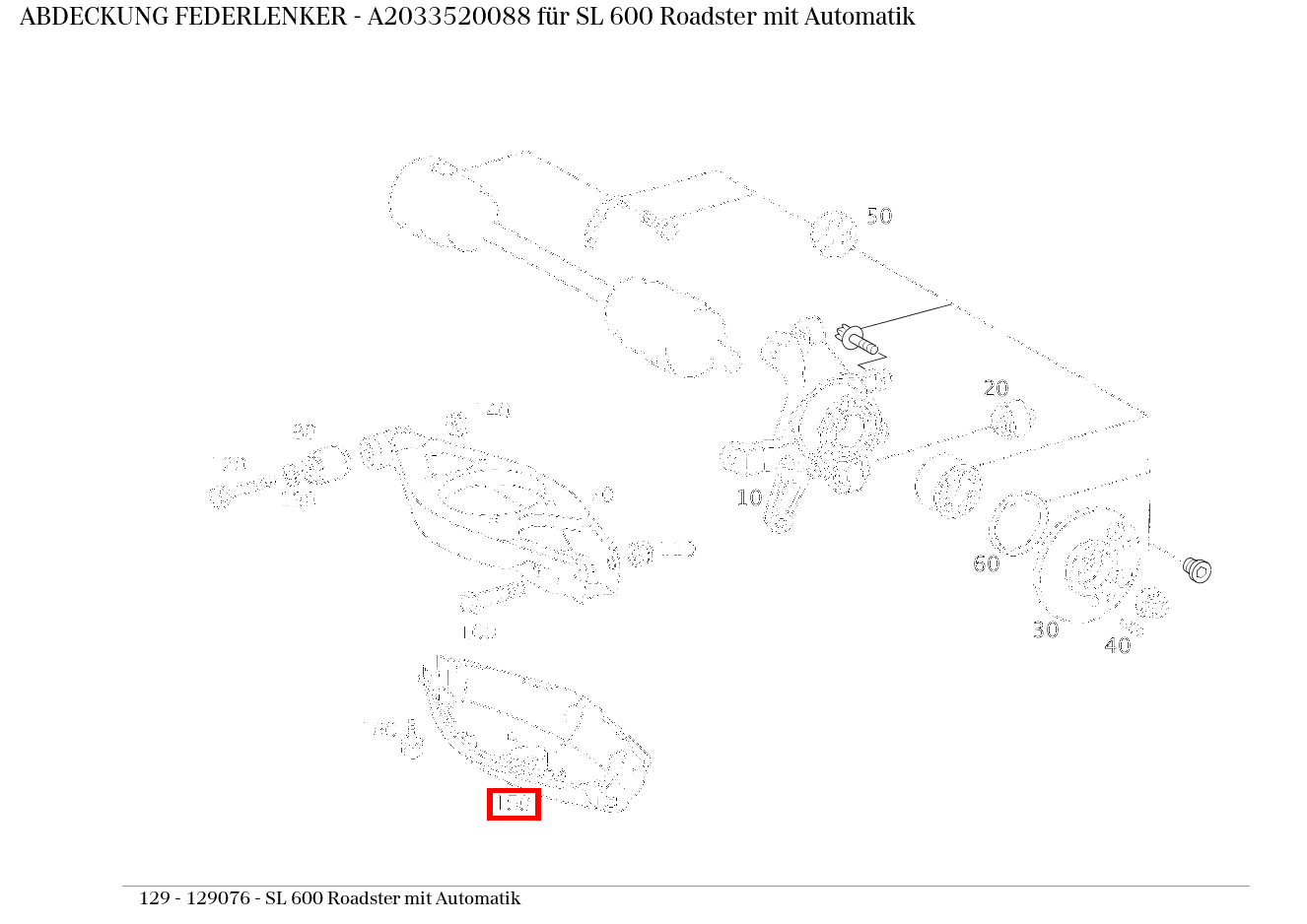 Abdeckung FEDERLENKER SL 600 Roadster mit Automatik 129