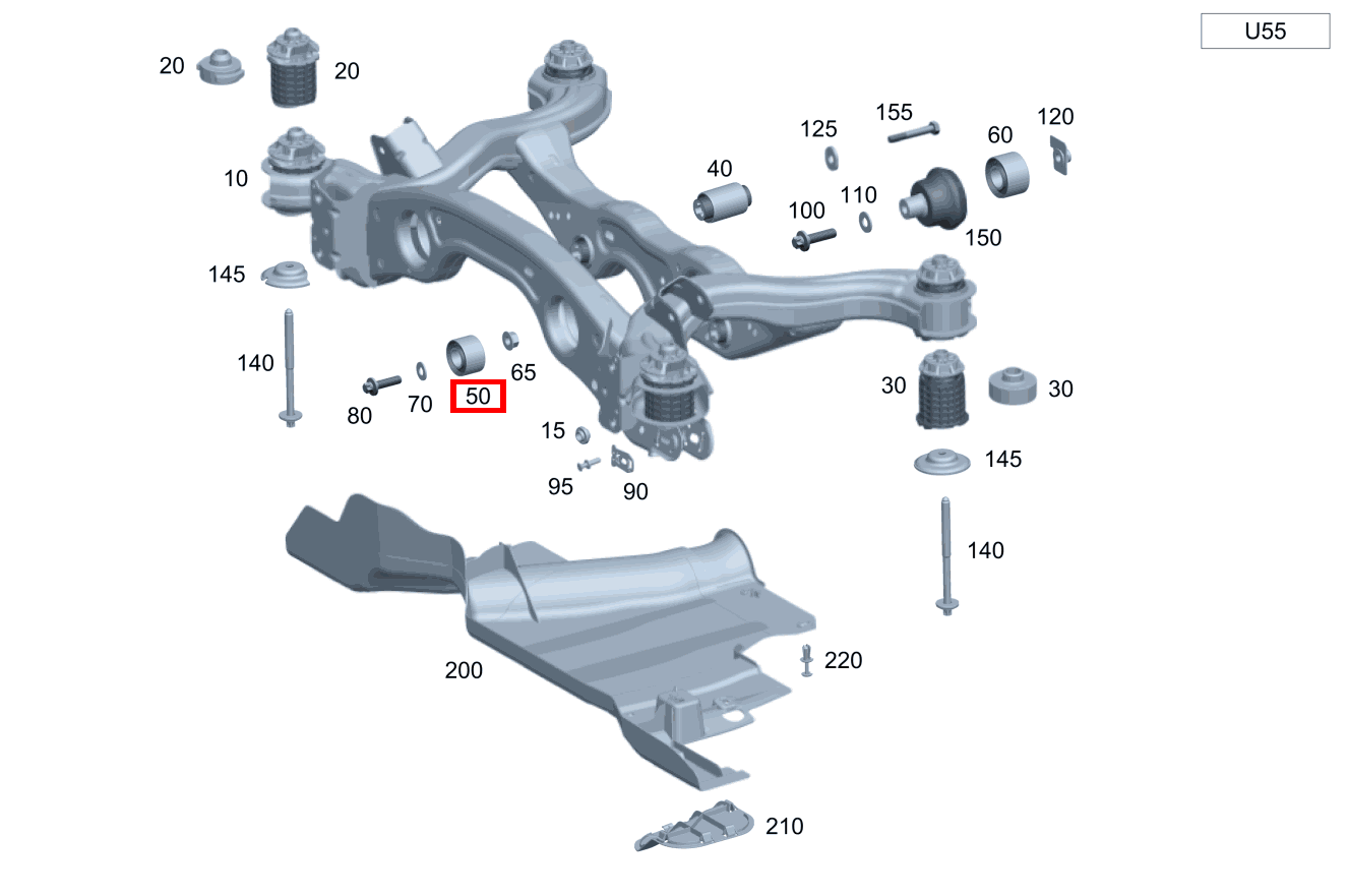 Gummilager Achsgehäuse an Hinterachsträger, vorn Mercedes-AMG GLA 45 S 4MATIC+ 247 Gummilager Achsgehäuse an Hinterachsträger, vorn Mercedes-AMG GLA 45 S 4MATIC+ 247