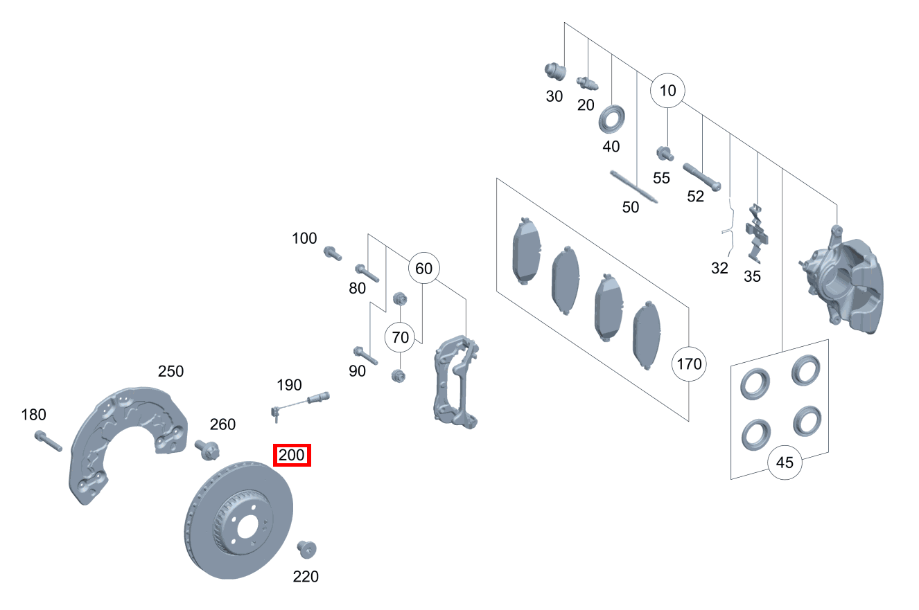 Bremsscheibe belüftet Vorn rechts Mercedes-AMG E 53 4MATIC+ Cabriolet 238 Bremsscheibe belüftet Vorn rechts Mercedes-AMG E 53 4MATIC+ Cabriolet 238