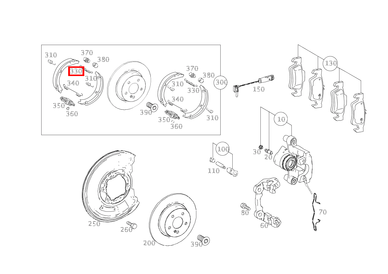 Zugfeder BREMSBACKENRUECKHOLUNG E 220 CDI T-Modell 253