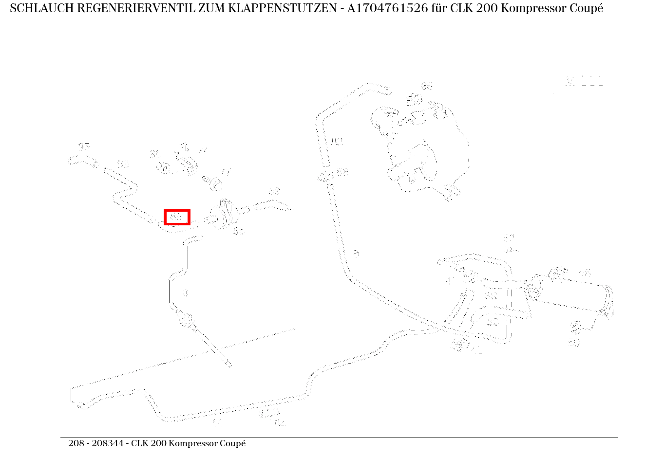 Schlauch REGENERIERVENTIL ZUM KLAPPENSTUTZEN CLK 200 Kompressor Coupé 208