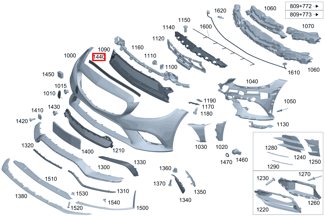 DICHTUNG VORBAU Stoßfängerverkleidung oben CLK 320 COUPE 209