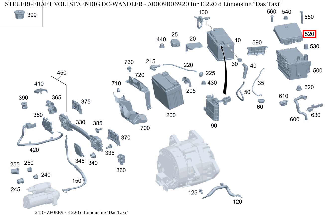 Steuergerät vollständig DC-WANDLER E 220 d Limousine "Das Taxi" 213 Steuergerät vollständig DC-WANDLER E 220 d Limousine "Das Taxi" 213