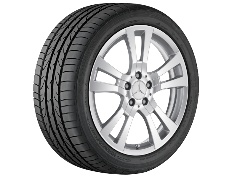 Original Mercedes-Benz 18 Zoll 5-Doppelspeichen-Rad sterlingsilber  