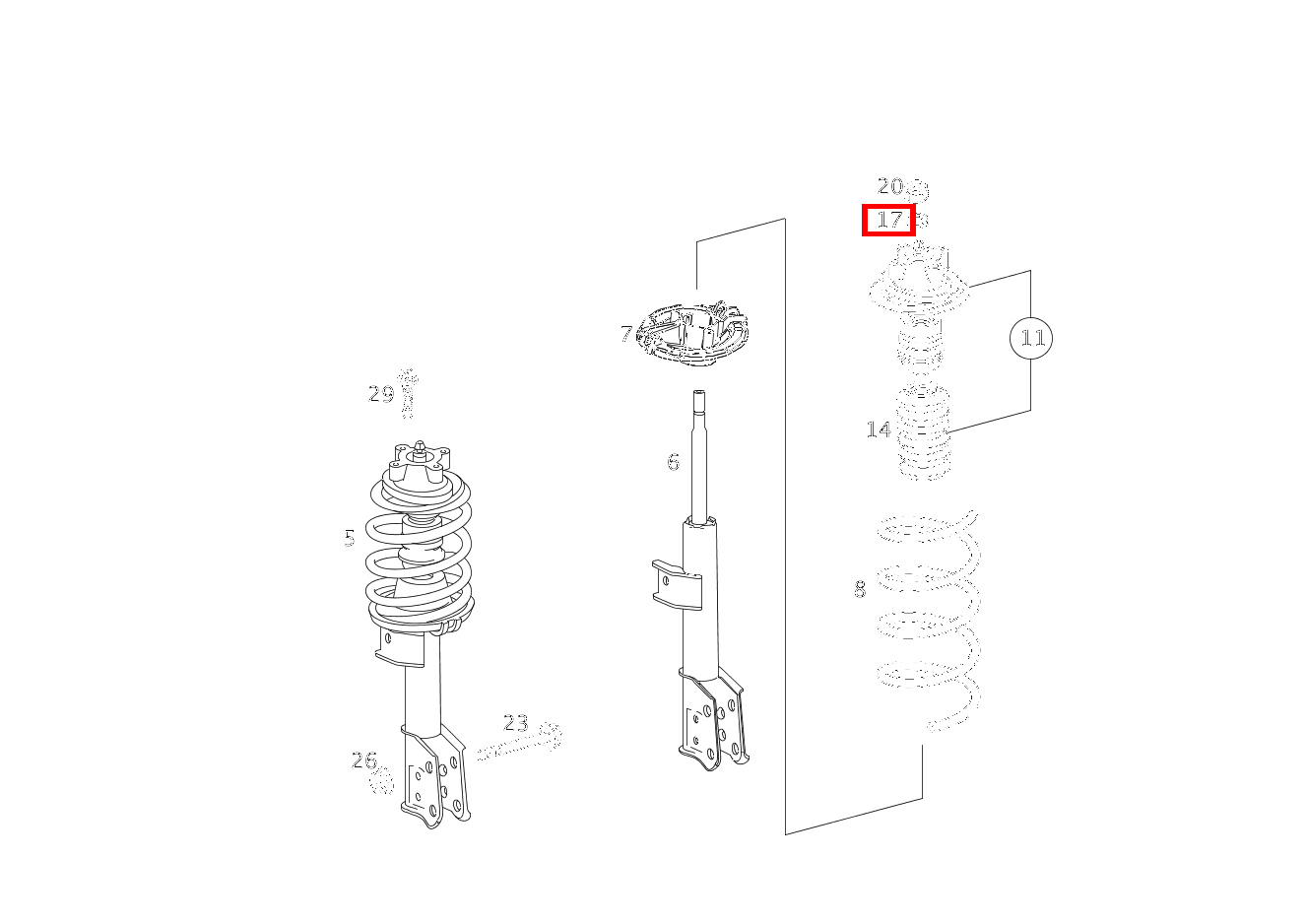 Scheibe FEDERBEIN OBEN Vaneo 1.6 TREND 414