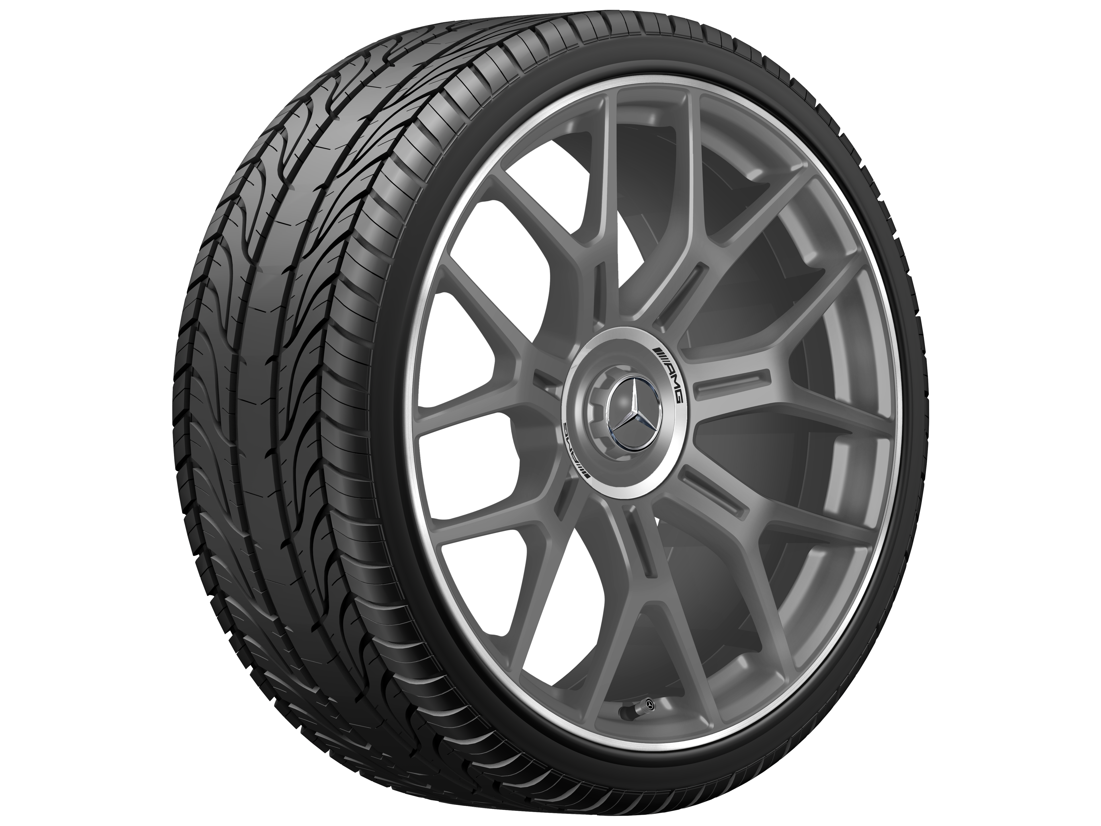 AMG Schmiederad Kreuzspeichen-Design, 21 Zoll, 10 J x 21 ET 24, titangrau matt