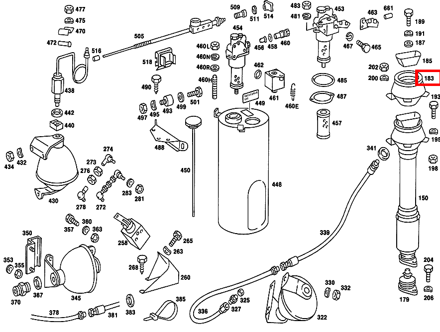 Gummilager FEDERBEIN AN RAHMEN 450 SEL 6.9 116