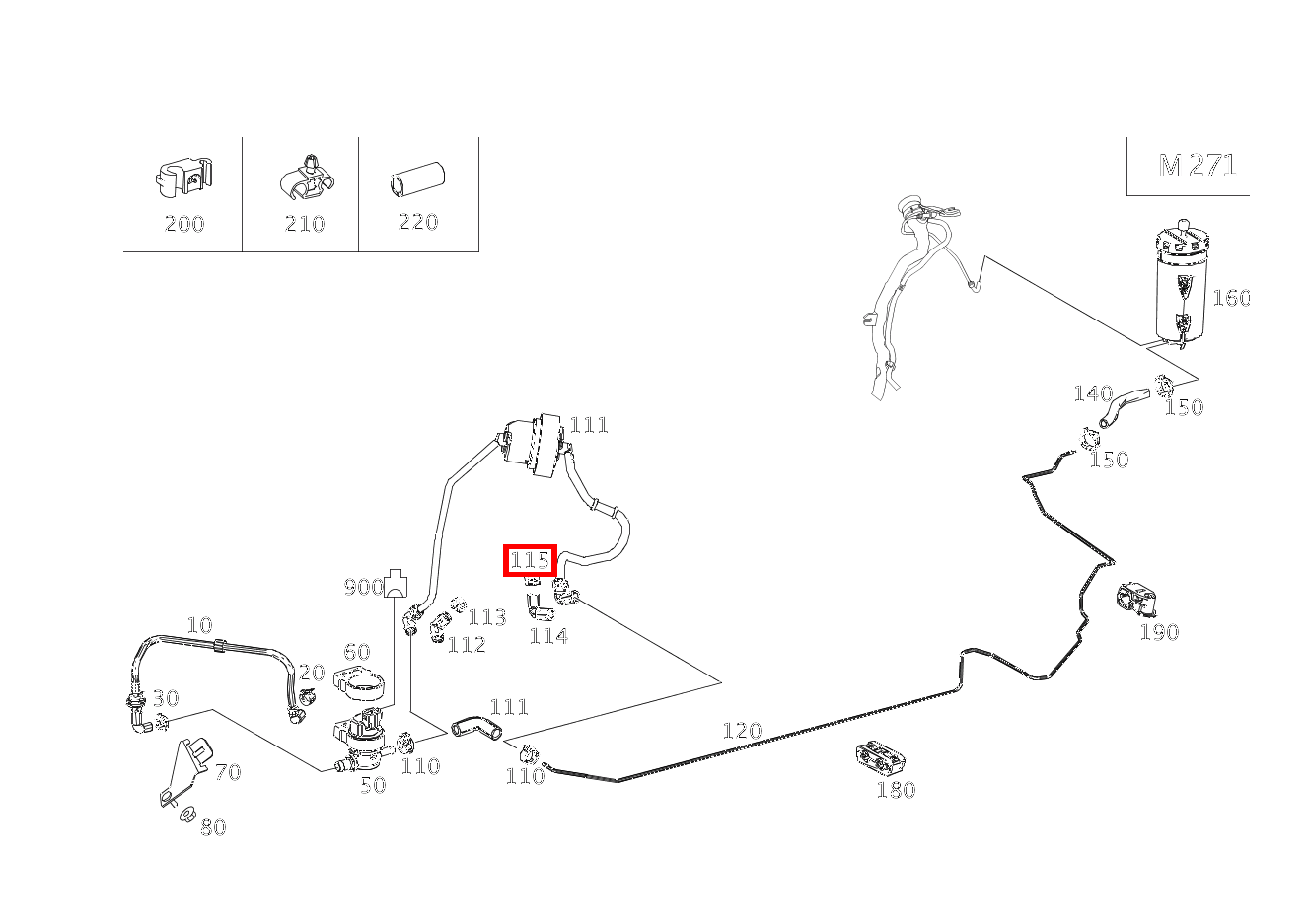 Schlauchschelle SCHLAUCH AN LEITUNG; 14.5-15.5 MM C 180 KOMPRESSOR T-Modell BlueEFFICIENCY 240