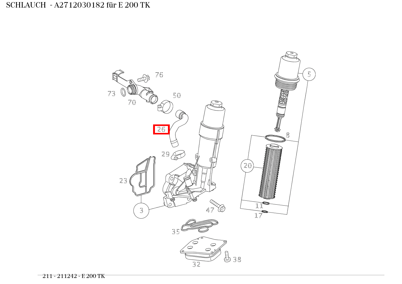 Schlauch E 200 TK 211 Schlauch E 200 TK 211