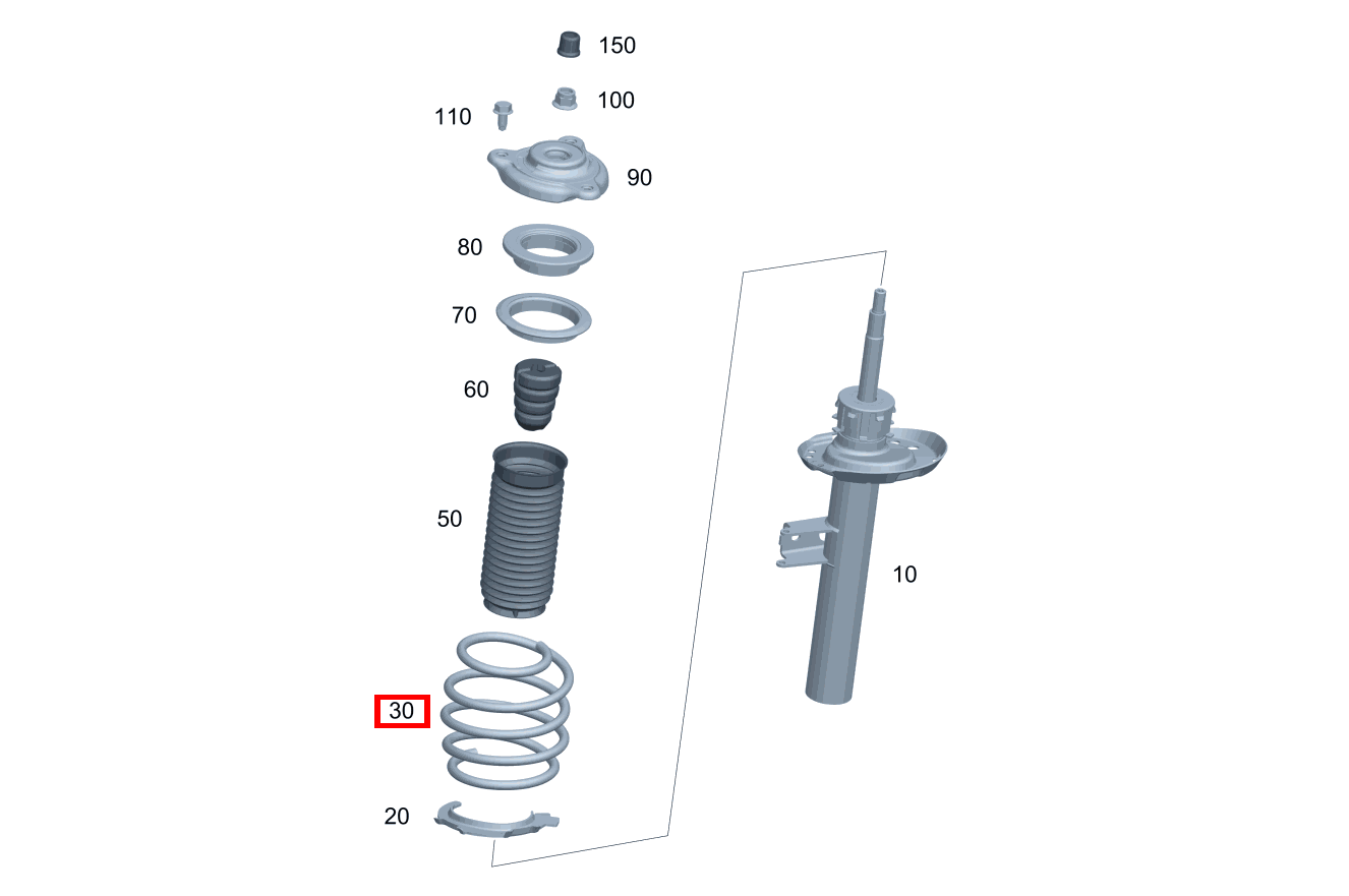 Schraubenfeder Farbkennzeichnung: 2 x weiß / 1 x rot / 1 x weiß B 250 e 247 Schraubenfeder Farbkennzeichnung: 2 x weiß / 1 x rot / 1 x weiß B 250 e 247
