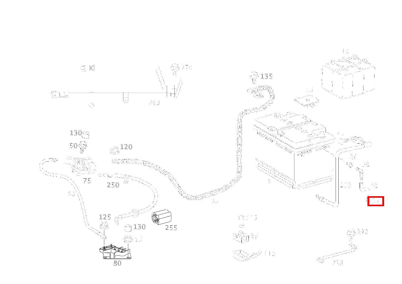 Durchführungstülle BATTERIEENTLUEFTUNGSSCHLAUCH DURCH FUSSBODEN E280 210