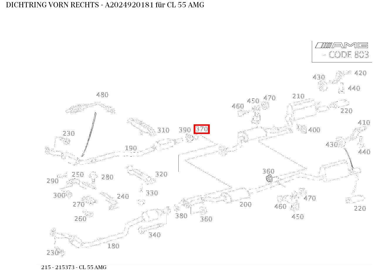 Dichtring VORN RECHTS CL 55 AMG 215