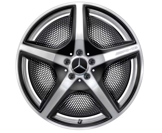 AMG 5-Speichen-Rad, 21 Zoll, 9,5 J x 21 ET 30,1, vanadiumsilber, hochglänzend