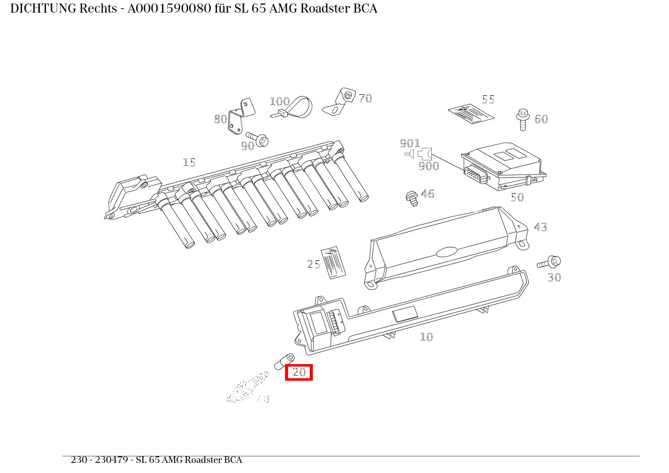 ABDICHTUNG Rechts SL 65 AMG Roadster BCA 230