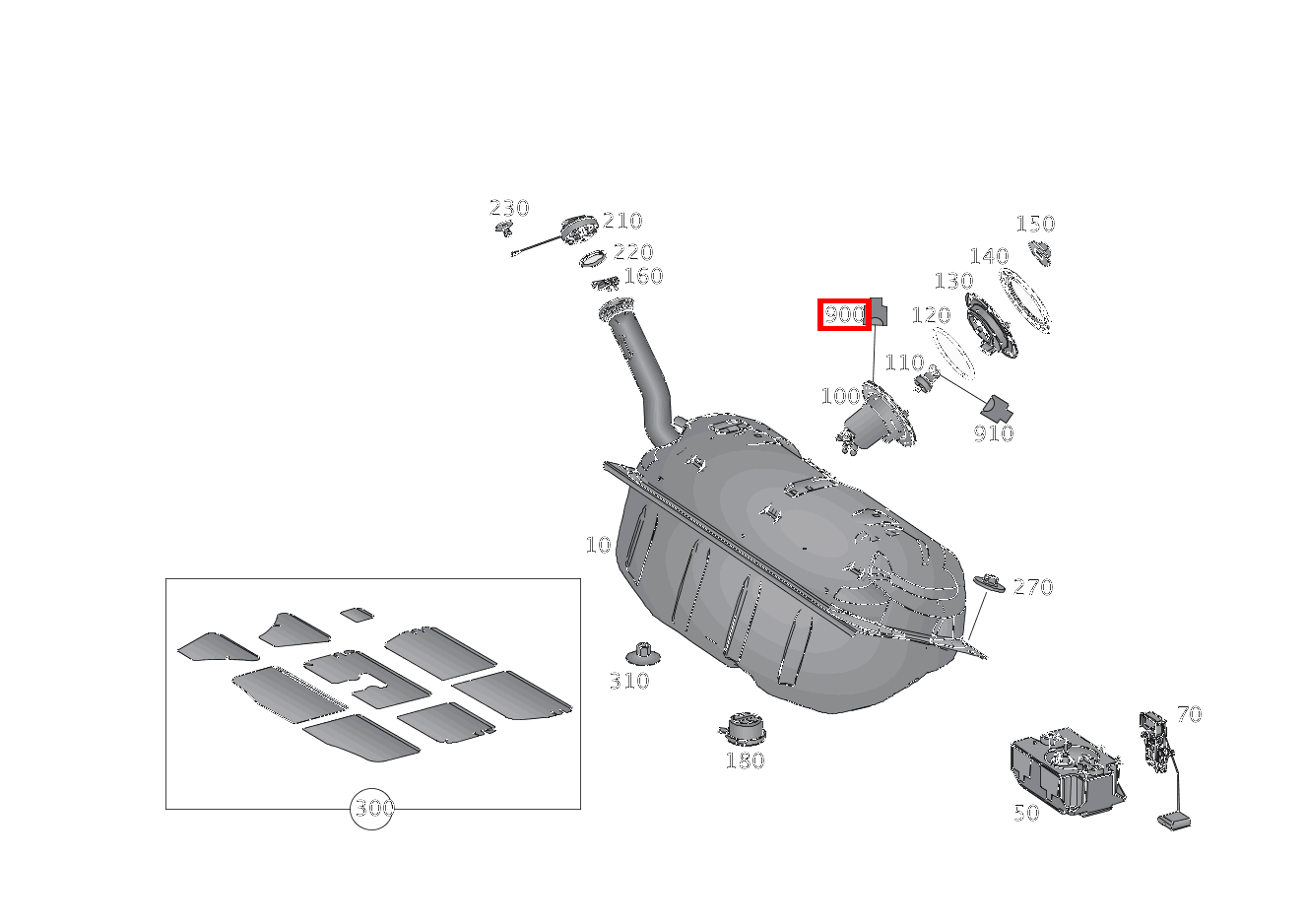 Stecker KRAFTSTOFFPUMPE MIT TANKGEBER M3/3; 7-PIN SLK2.8, MLK1.2 SLK55 AMG 172