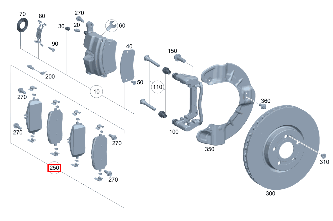 Teilesatz Bremsbelag Teilesatz, links und rechts Mercedes-AMG GLA 45 S 4MATIC+ 247