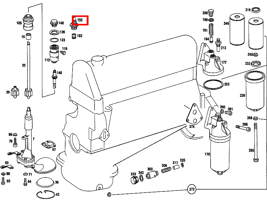 Anschlussstutzen 220 SE b/C 111
