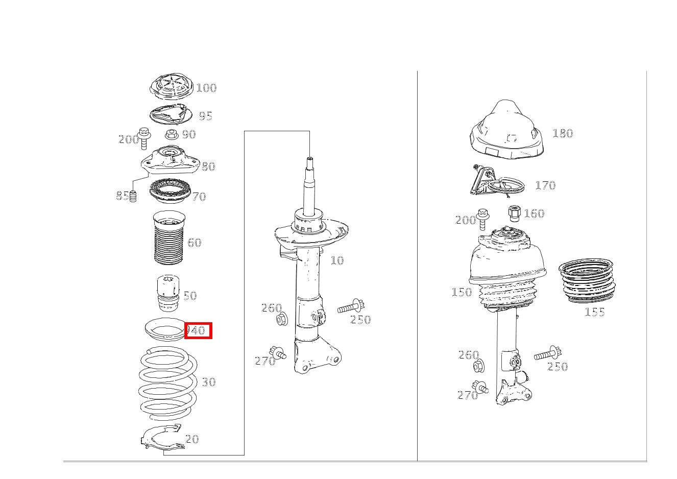 Schraubenfederbeilage OBEN LINKS UND RECHTS CLS 450 218