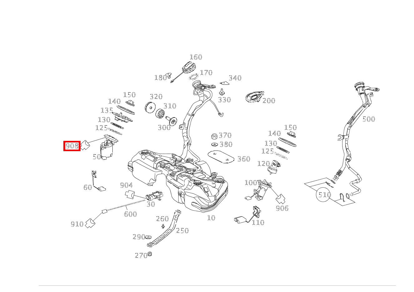 Stecker STECKVERBINDUNG KRAFTSTOFFPUMPENLEITUNGSSATZ X36/3; 7-PIN SLK2.8, MLK1.2 GLK 350 4MATIC 204