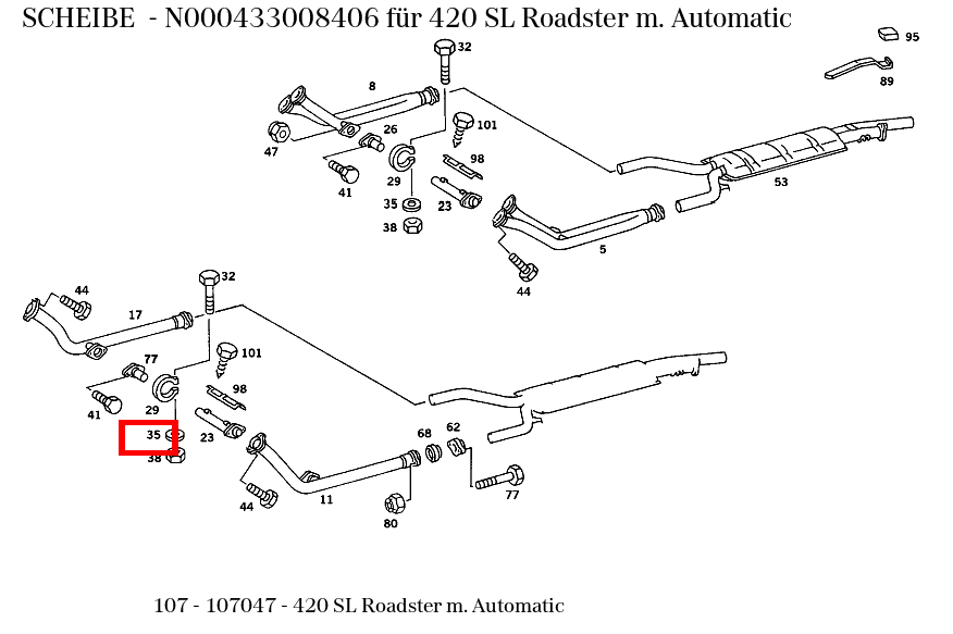 Scheibe 420 SL Roadster m. Automatic 107
