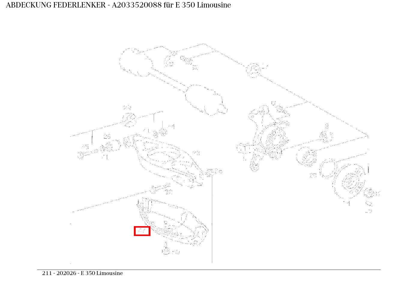 Abdeckung FEDERLENKER E 350 Limousine 211