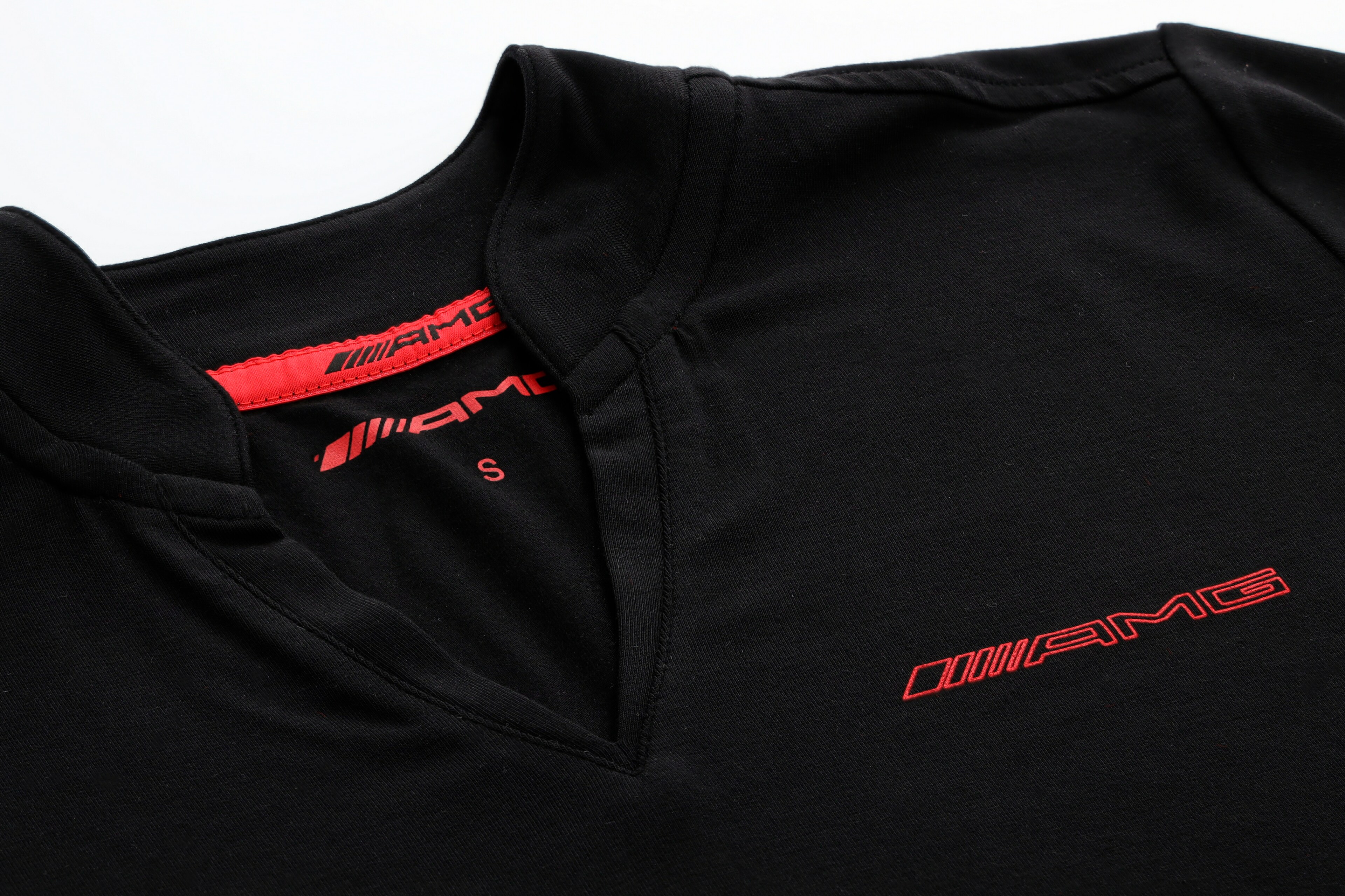 AMG Poloshirt Damen, schwarz/rot