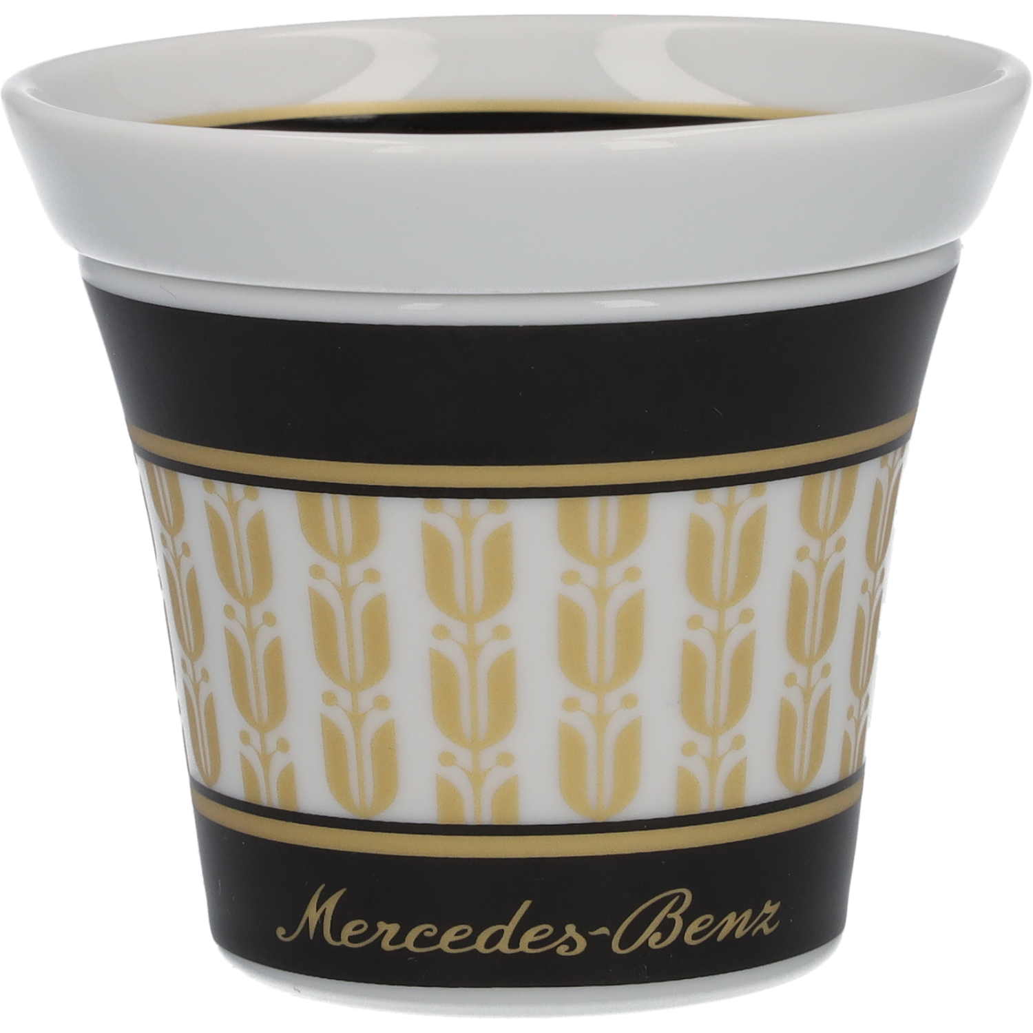 Espressotassen Set, 90 ml, 4-teilig, schwarz/weiß/goldfarben, Porzellan