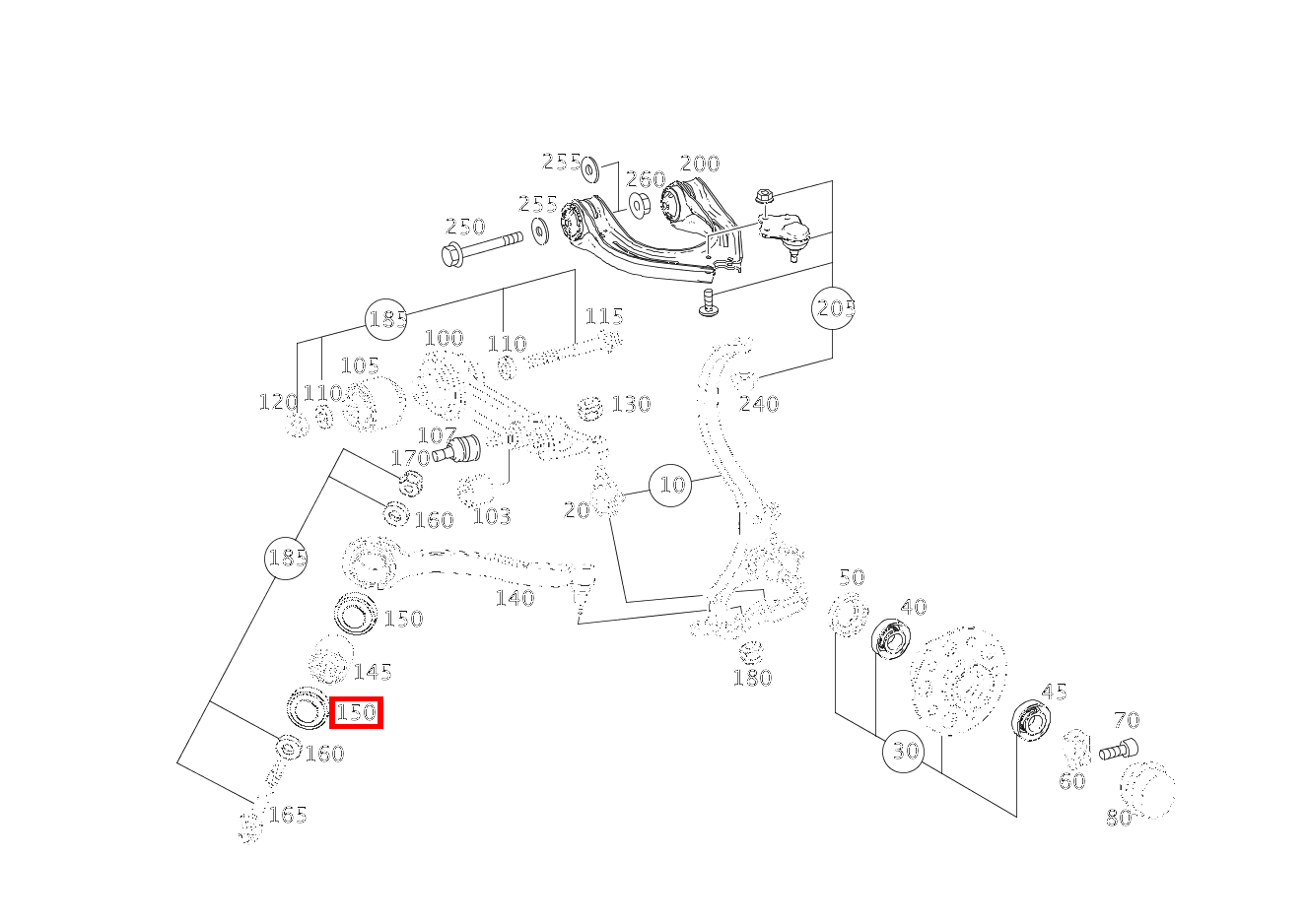 Elastomermanschette ABDECKUNG HYDROLAGER LINKS UND RECHTS E280CDI SONDERAUFB 211