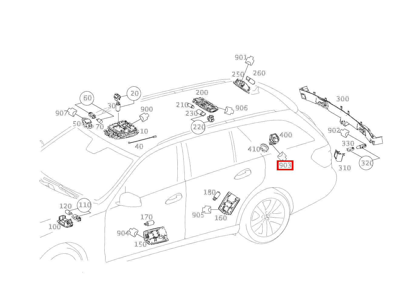 Stecker STECKDOSE LADERAUM X58/4; 3-PIN WDF2 E 200 Limousine 213
