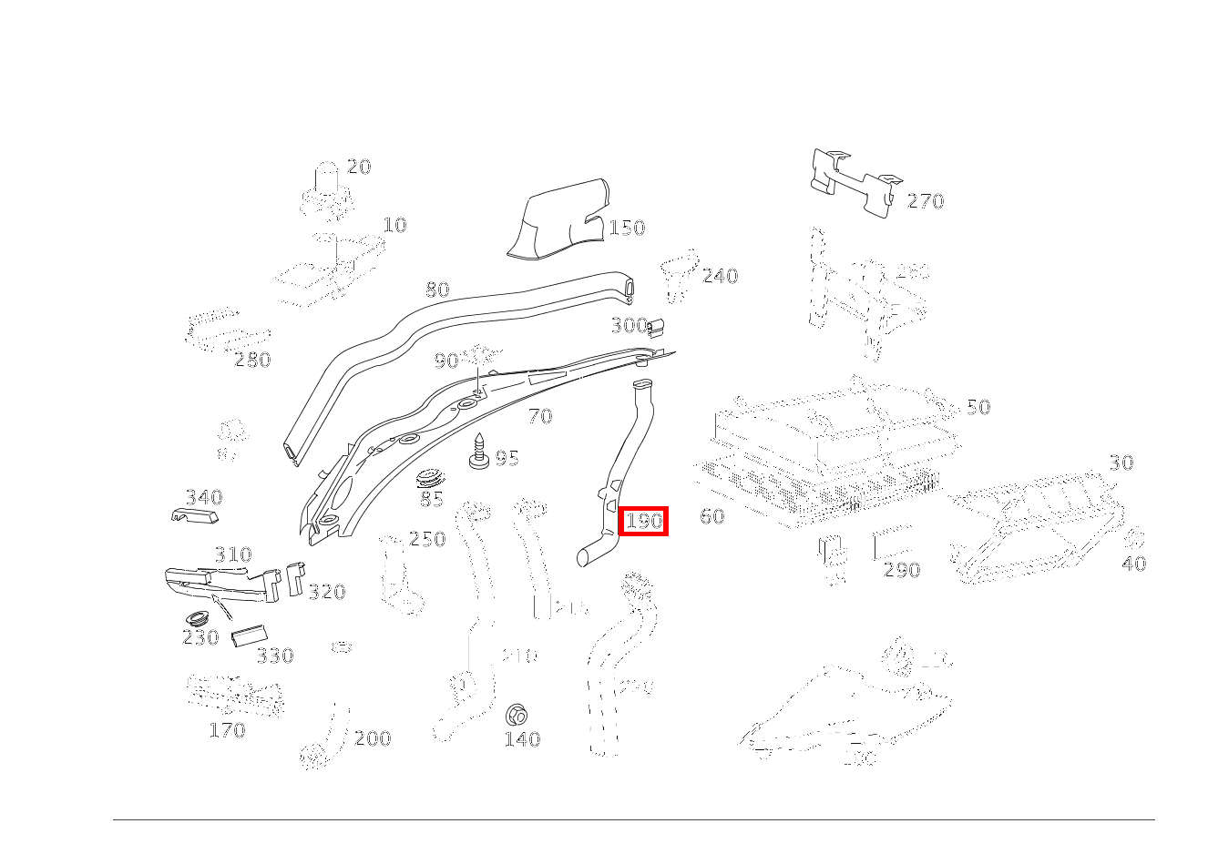 Wasserablauf MOTORRAUM C 320 Sportcoupé 203