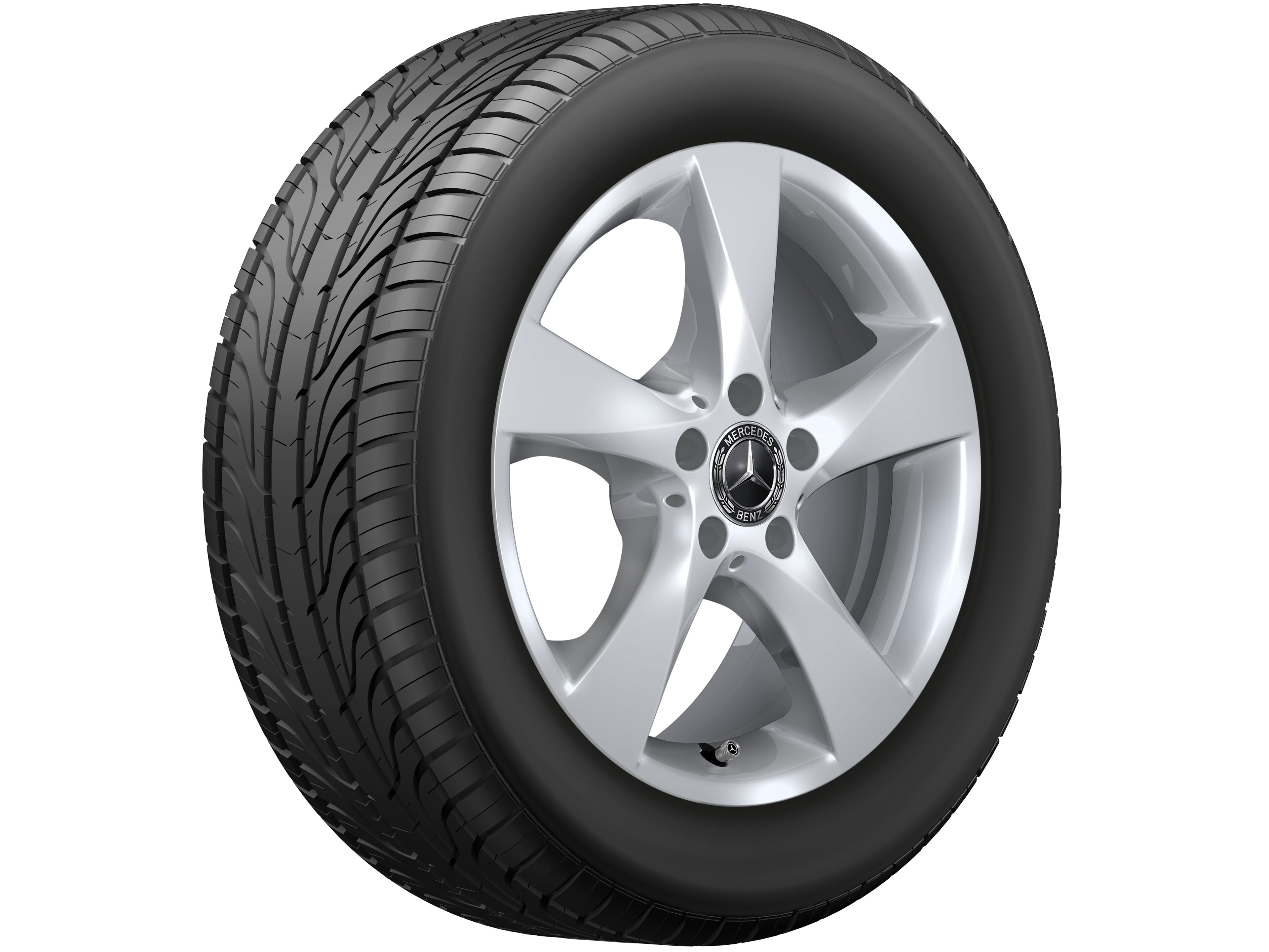 Mercedes-Benz - Original Mercedes-Benz 17 Zoll 5-Speichen-Rad vanadiumsilber mit 225/55/17 101 V Goodyear Efficient Grip Performance