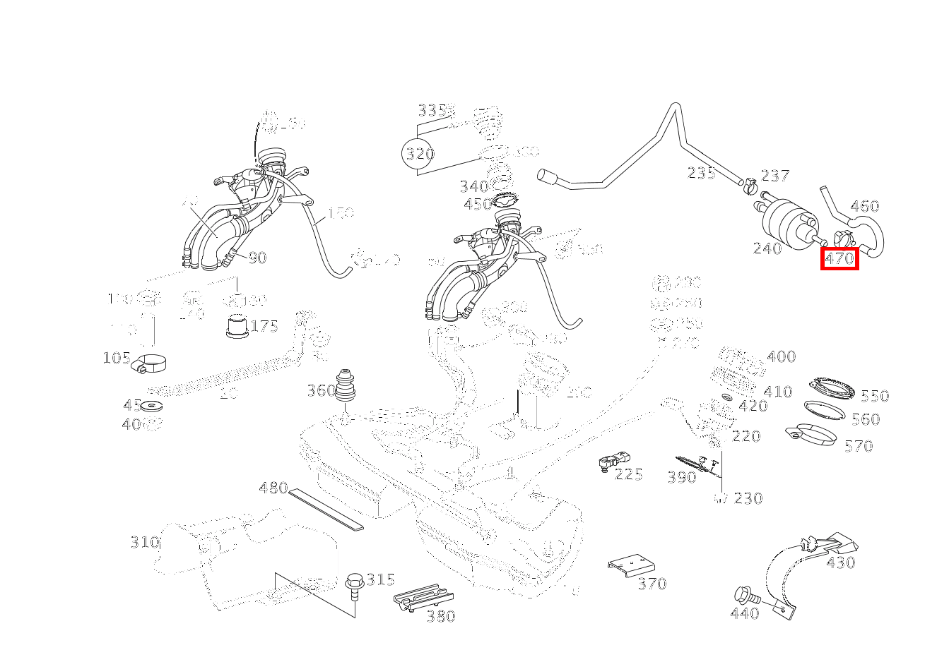 Schlauchschelle AN VORLAUFLEITUNG; 13-14.5 MM CLK 55 AMG Cabriolet 209