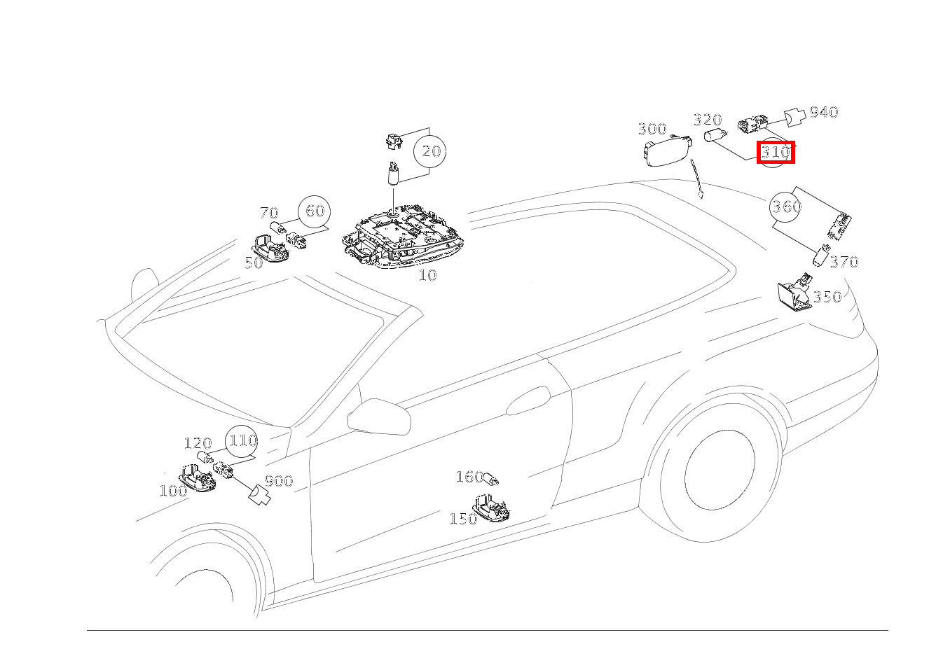 Lampenfassung MIT GLUEHLAMPE; 12V-5W E 500/550 CABR. 207