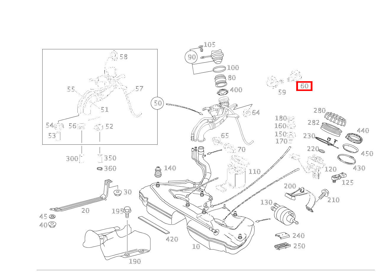 SCHLAUCHHALTER Regenerierleitung CLC 180 Sportcoupe BCA 203
