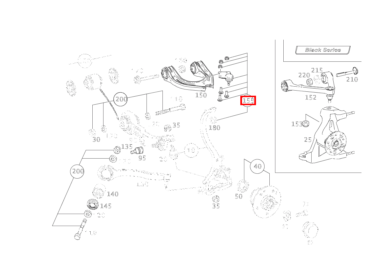 REP.SATZ QUERLENKER QUERLENKER RECHTS SL 65 AMG Roadster BCA 230