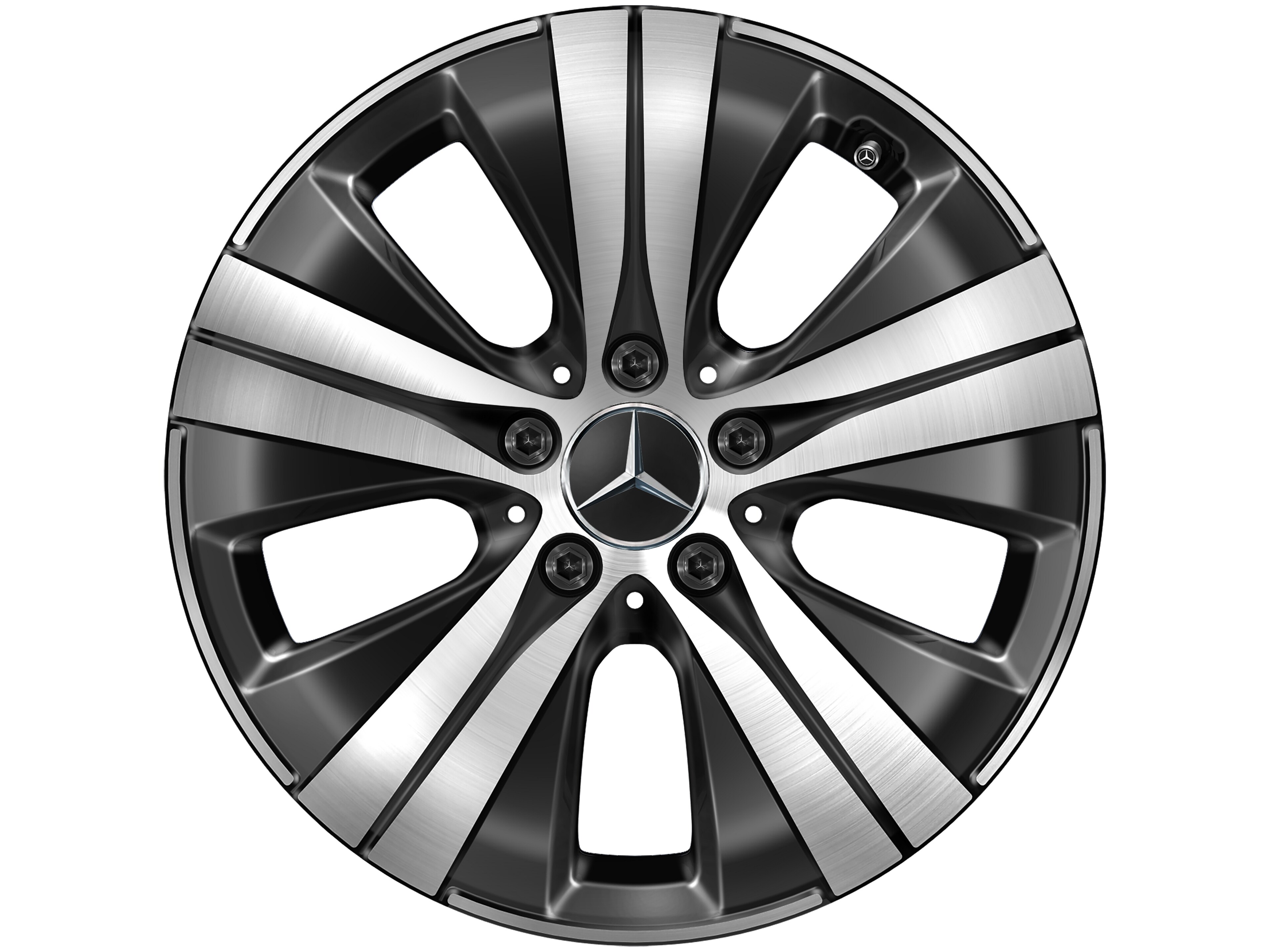 Mercedes-Benz - 5-Speichen-Rad, Aero, 17 Zoll 7 J x 17 ET 44,5, schwarz, glanzgedreht