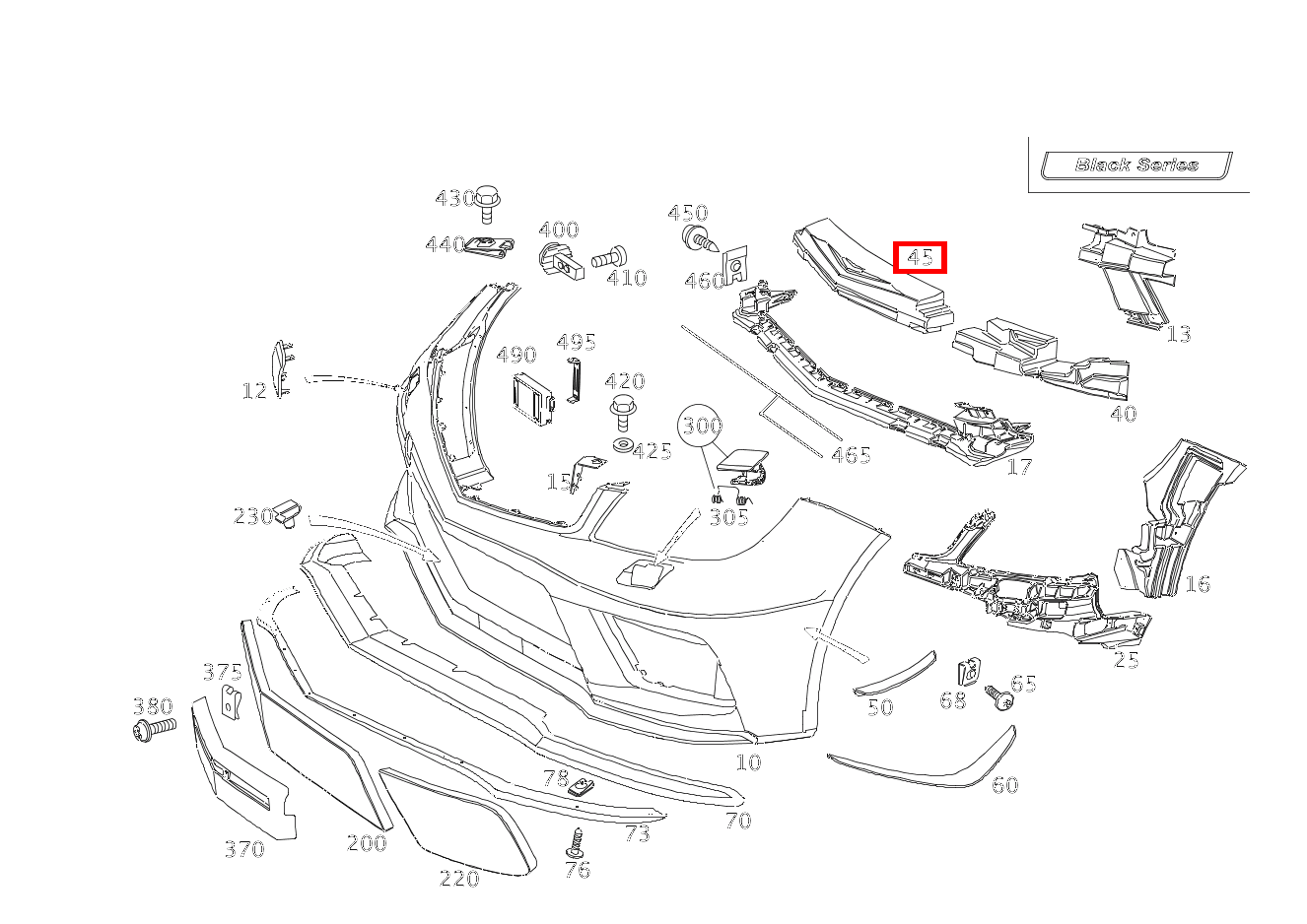 Pralldämpfer Vorne Mitte C63AMG BlackSeries 204 Pralldämpfer Vorne Mitte C63AMG BlackSeries 204