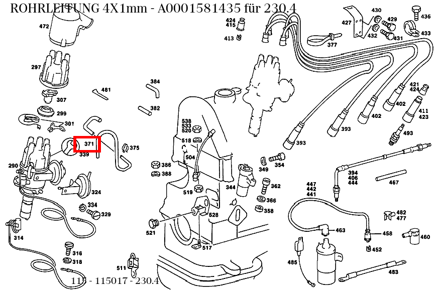 Rohrleitung 4X1mm 230.4 115 Rohrleitung 4X1mm 230.4 115
