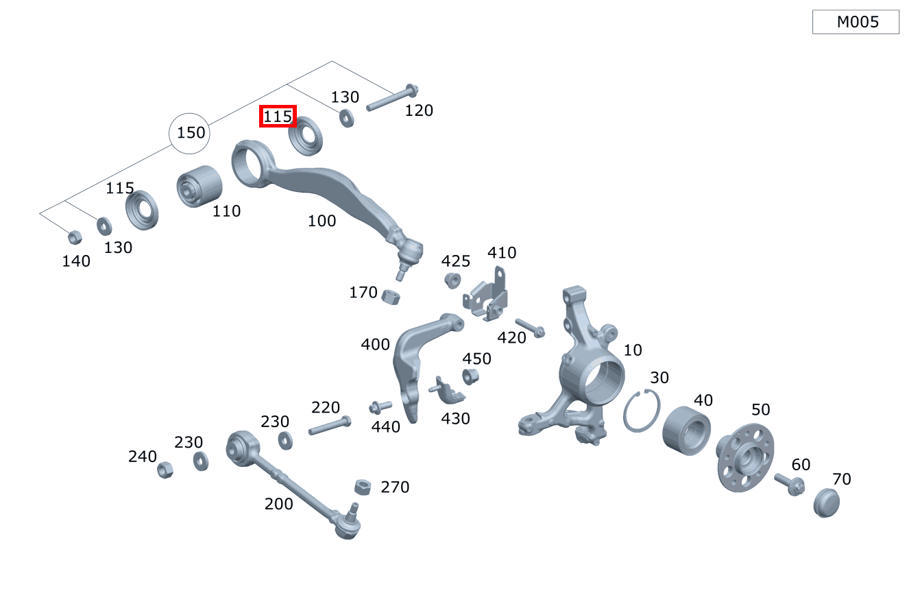 DICHTUNGSBALG LINKS UND RECHTS AN LAGER ZUGSTREBE E 350 4MATIC Limousine BCA 212