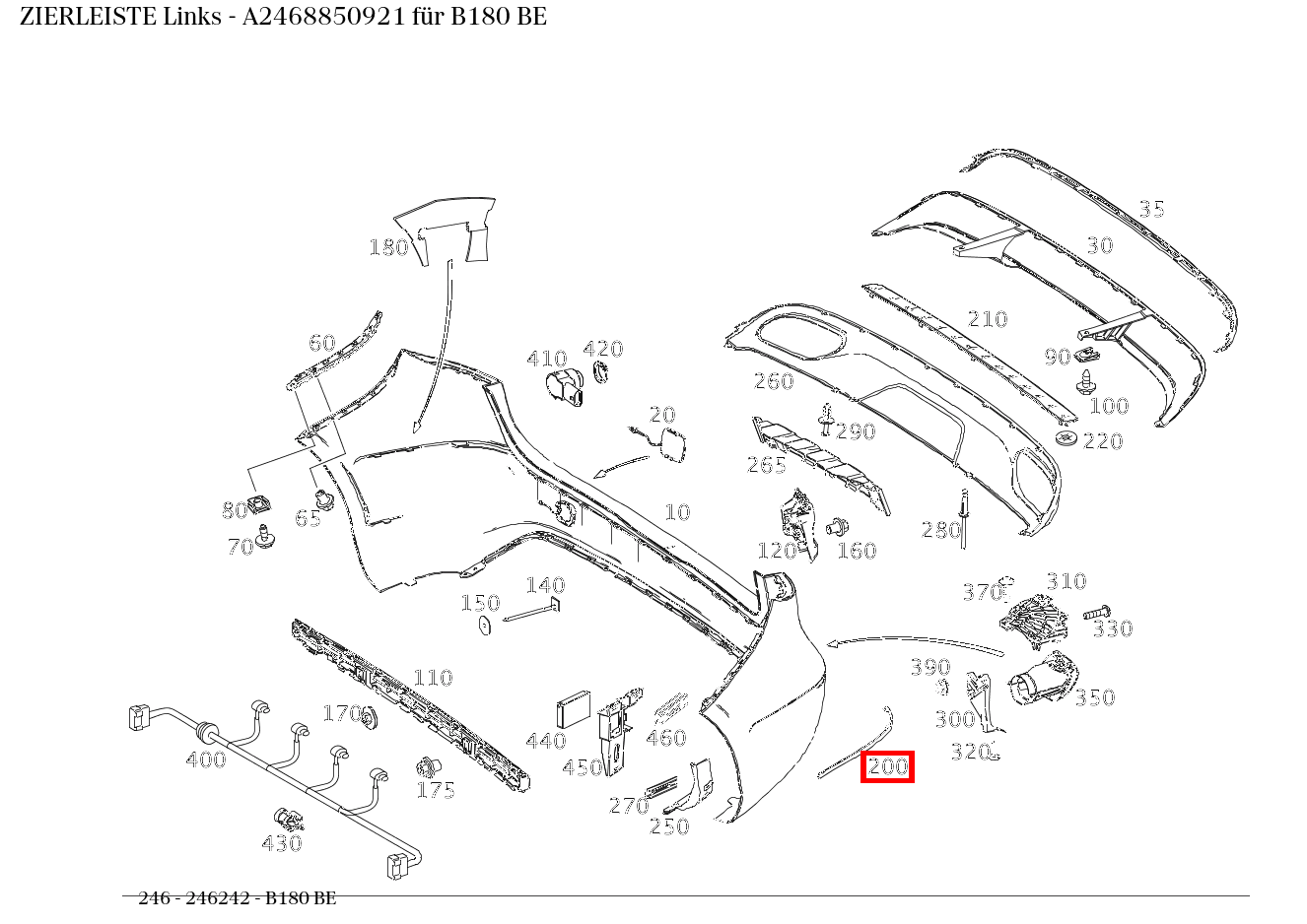 Zierleiste Links B180 BE 246 Zierleiste Links B180 BE 246